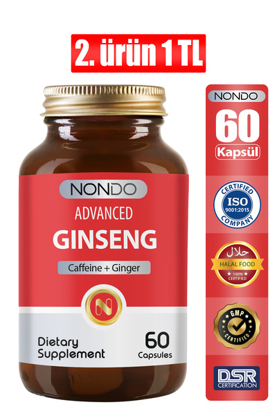 Nondo Ginseng 60 Kapsül ( Panax Ginseng Keçi L-arginin Kafein Kore Ginsengi K...