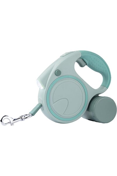 Manolex Lesă retractabilă cu lumina Led pentru câini până la 5 m -(Verde)