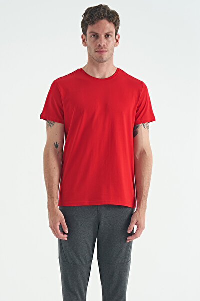 AIR JONES Tricou Calvin Red Basic pentru bărbați - 88245