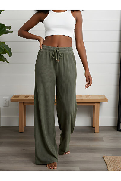 MADAMMERY Fittilli Somot Široke nogavice Palazzo pantalone