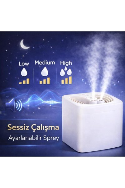 coofbe 3 Liter Silent Double Nozzle Air Humidifier Ultrasonic Home Office Air Humidifier Humidifier