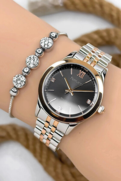 Ferrucci Çelik Kordon & Özel Tasarım, Kadın Kol Saati, 3ATM Suya Dayanıklı Ro...