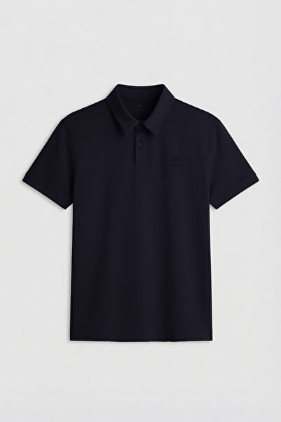 TOMMY LIFE Ανδρικό μπλουζάκι Navy Blue Standard Fit Basic Polo Neck - 87748