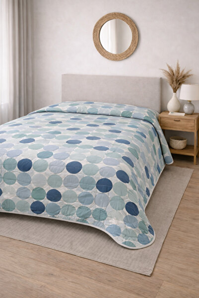 sternen glanz Laila Quilted Cotton Double Bedspread 200 X 230 cm Multi-Purpos...