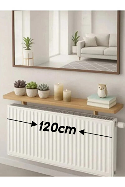 MZ Ahşap Çam Rengi Petek Üstü Raf 120 cm