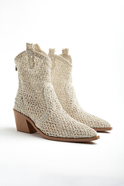 DENORA Cizme de vară scurte Western Cowboy din țesătură din dantelă din piele...