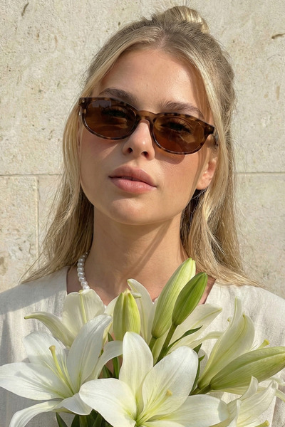 Eyesofia Feryl Leopard Framed Brown Women's Sunglasses