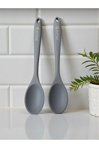 elfnur 2 Adet SERT Uçlu Isıya Dayanıklı Yanmaz Yapışmaz  28 Cm Silikon Yemek ...