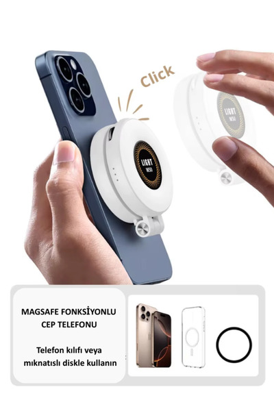 Unico MagSafe Manyetik Mini LED Selfie Işığı Şarjlı 3 Modlu Ayarlanabilir Parlaklık