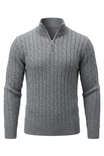 Valiberta Pulover pentru bărbați Bardem, tricotat, cu jumătate de fermoar - a...