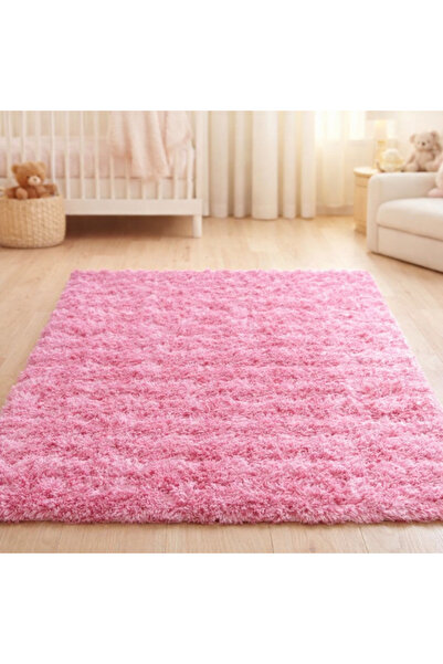 Prizma Micropost Gül Kurusu Halı 100x150 cm Tüylü Taşınabilir Yıkanabilir Sal...