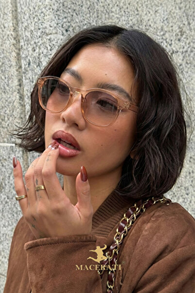 MACERATİ Hoani Unisex Honey Oval Frame Colored Glass Sunglasses