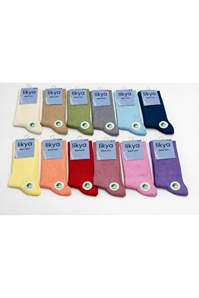 Likya KADIN BAMBU SOKET ÇORAP 12 Li