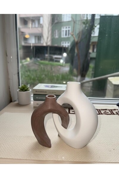 Ferdali Bohem Tarzı Sarmaşık Sevgili Dekoratif Vazo Biblo