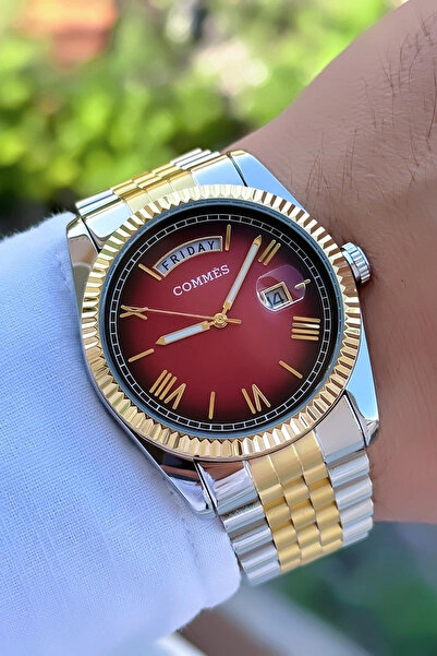 COMMES ساعة يد رجالية مع وظائف هدية سوار نشط