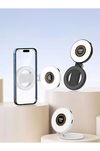 Unico MagSafe Manyetik Mini LED Selfie Işığı Şarjlı 3 Modlu Ayarlanabilir Parlaklık