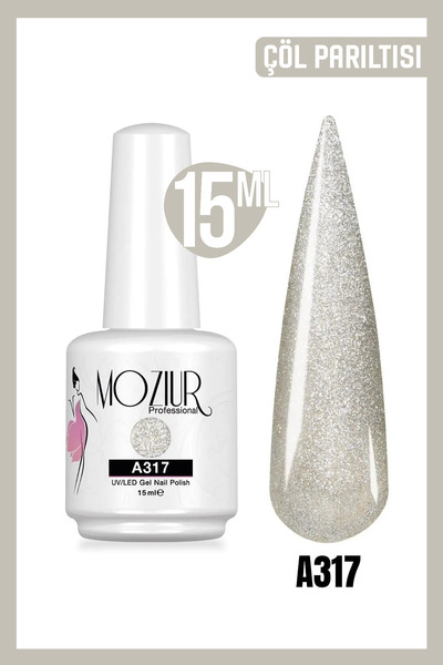 MOZIUR Kalıcı Oje Uv Led A317 (SİMLİ RENK) 15ml