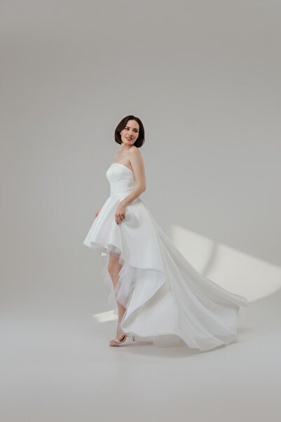 bride in love ÖNÜ KISA ARKASI UZUN GELİNLİK NİKAH ELBİSESİ