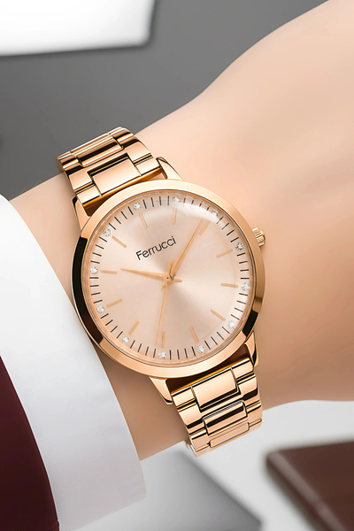 Ferrucci Çelik Kordon Çelik Kasa Kadın Kol Saati Rose sdfer189