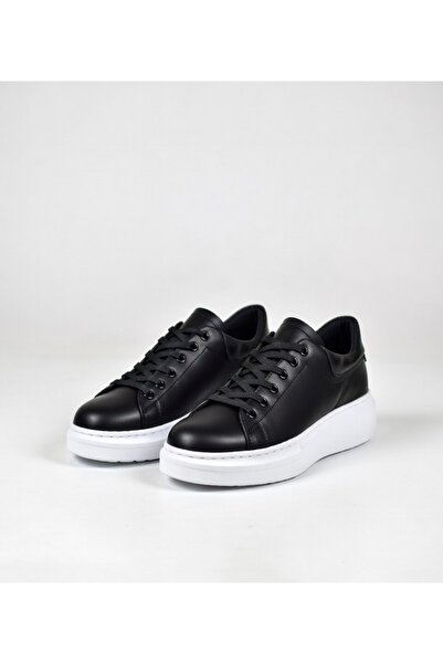 WEBORN حذاء رياضي رجالي أسود كاجوال بنعل سميك ونعل مريح كاجوال