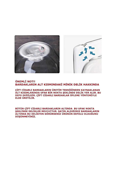 Rosemor 2'li Çift Cidarlı  250ml Isıya Dayanıklı Cam Bardak Sıcak Soğuk Çizgili Çay Süt Kahve Kupası Bardağı