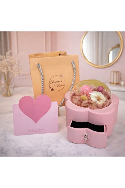 velve Cutie pentru bijuterii One Rose cu sertar, felicitare si trandafiri cri...