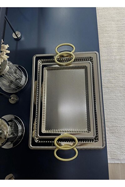 Dalgıç 2'Lİ DİKDÖRTGEN TEPSİ SETİ NİKEL