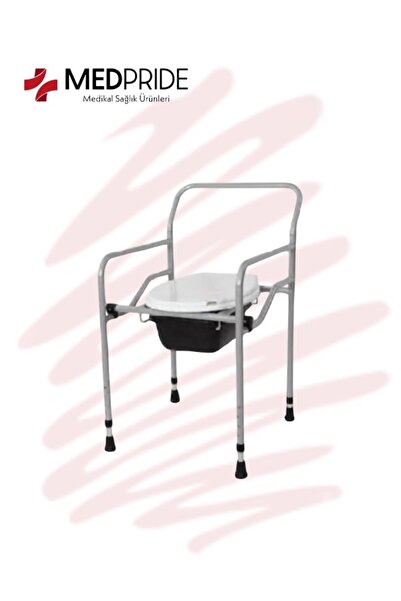 MedPride Seyyar Katlanabilir Hasta Yaşlı Tuvalet Sandalyesi Klozetli Wcli Oturak
