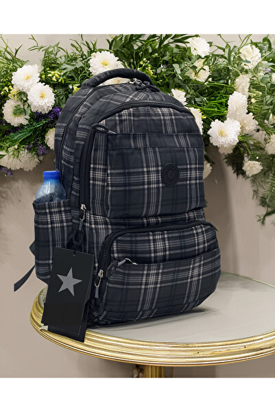 Bevitton Водовідштовхувальний тканинний шкільний рюкзак унісекс 20257, картат...