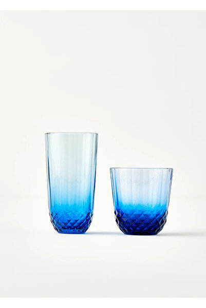 Bella Maison Colore Cutting Glass Set of 12 Blue