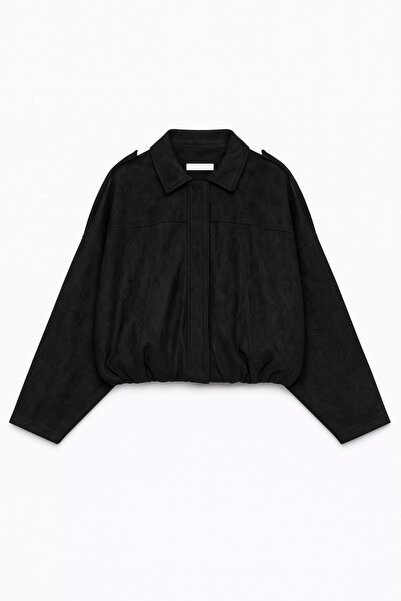 PERADO Μπουφάν Bomber με εμφάνιση σουέτ, μαύρο