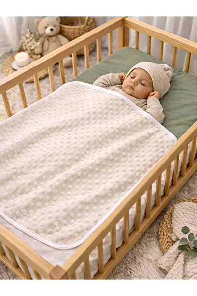 Bebella Ekru Nohut Çift Kat Kız Erkek Bebek Battaniyesi Kundağı Pamuklu Çok A...