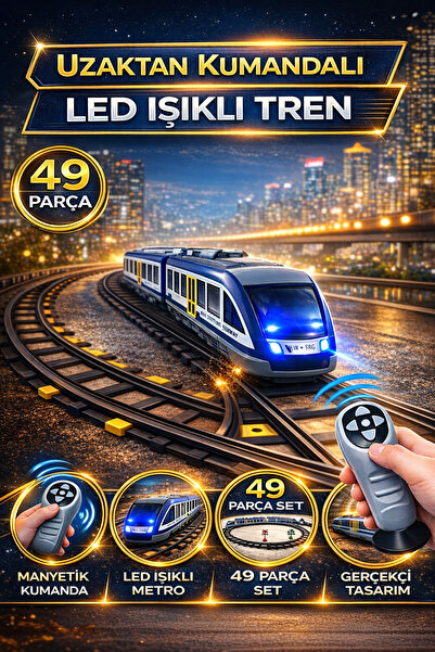 Remotely Controlled Music Led Light Magnetic Magnet Joints 49 Pieces 264 cm Train Set