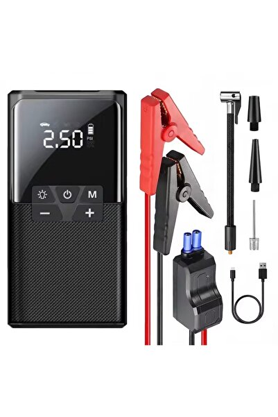 Realpro Şarjlı Akü Takviye Cihazı – 8.000 mAh , Lastik Pompası, Powerbank , L...