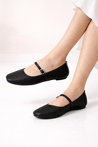 redtan Pantofi de damă cu bandă neagră, ușoare, comode, elegante, pentru biro...
