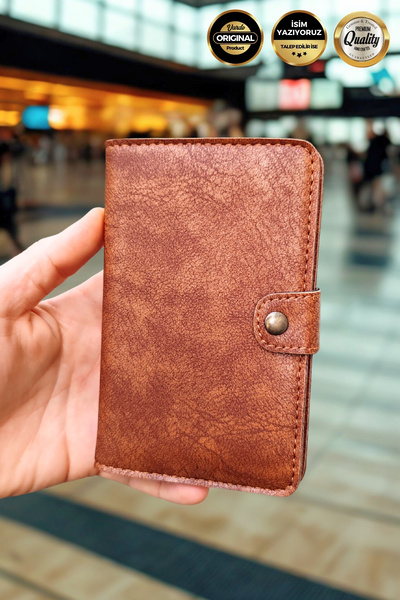 Vardo [ Isim Yazıyoruz ] Esther Tasarım Kartvizitlikli Cüzdan & Pasaport & Ru...