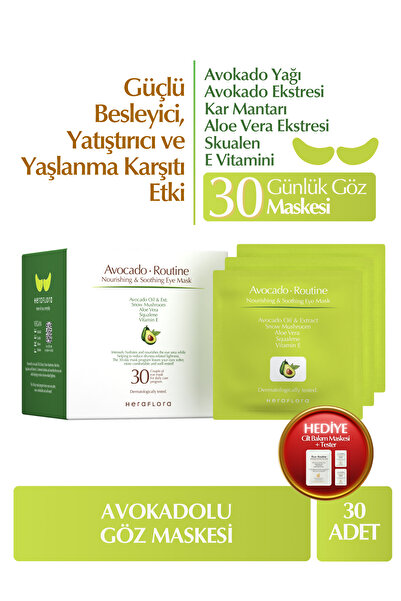 Heraflora Avokado Routine Göz Maskesi 30’lu | Yoğun Nemlendirici, Besleyici &...