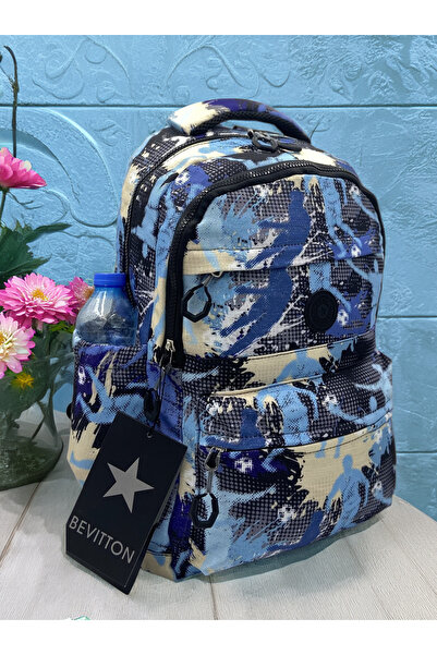 Bevitton Водовідштовхувальний тканинний шкільний рюкзак унісекс 20289 Синій-с...