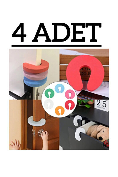 zeixpow Bebek Çocuk Güvenlik Kapı Koruyucu & Kapı Stoperi Hilal 4 Adet