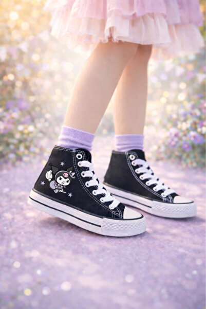 LEVENT ÖZCAN حذاء رياضي أسود مطبوع من Kuromi للأطفال