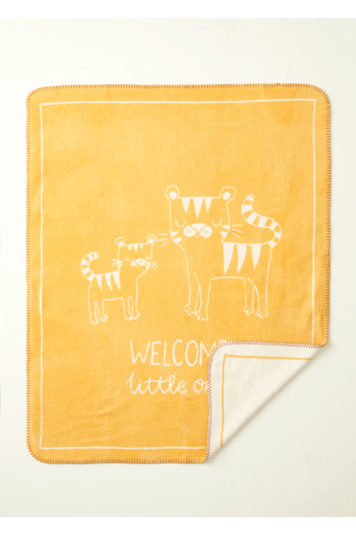 Bella Maison Tiger Pamuklu Bebek Battaniyesi Hardal (100x120 cm)