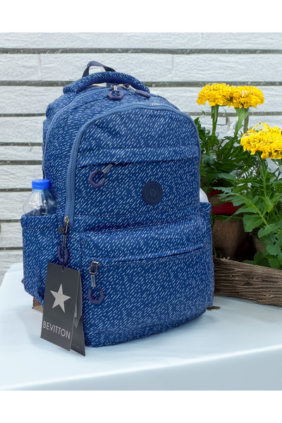 Bevitton Water Repellent Fabric School Bag Unisex School Backpack 20289 Blue-...
