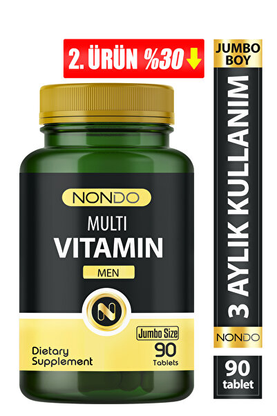 Nondo Multivitamin Men 90 Tablet Jumbo Boy ( Erkeklere Özel Multi Vitamin )
