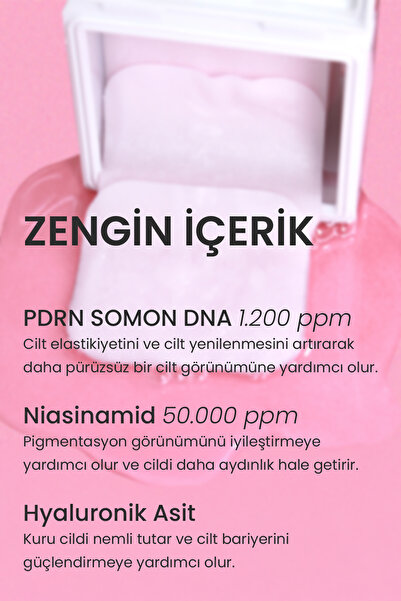 Dermal PDRN Gözenek Sıkılaştırıcı Nemlendirici Cilt Yenileyici Yaşlanma Karşıtı Somon DNA Tonik Ped 12 Adet