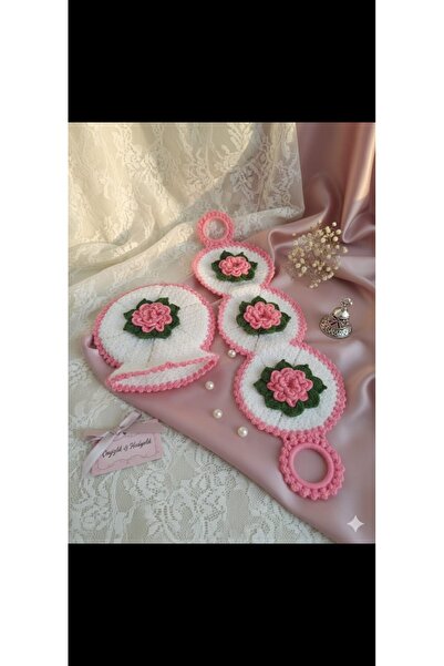 ASAFRİ طقم مهر ومنشفة هدية محبوكة يدويًا مكون من قطعتين