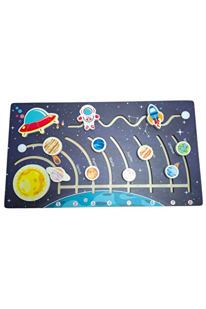 Toyska Joc educativ labirint in limba Romana din lemn Sistemul Solar, multicolor