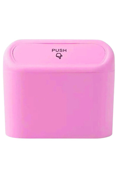Miu Κάδος απορριμμάτων αυτοκινήτου με ελατηριωτό καπάκι, αδιάβροχος, ροζ χρώμα