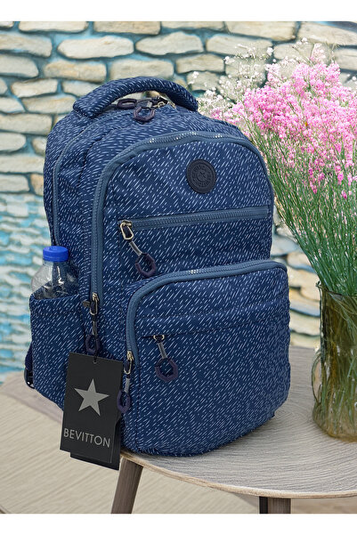 Bevitton Водовідштовхувальний тканинний шкільний рюкзак унісекс A3113 Синій к...