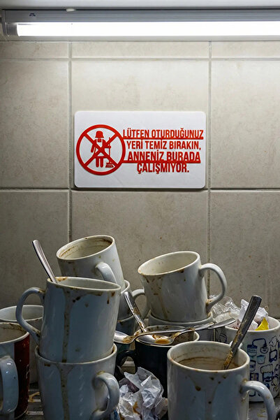 N NOXXO Komik Uyarı Tabelası: ’’Anneniz Burada Çalışmıyor’’-3D Baskı, Dayanık...