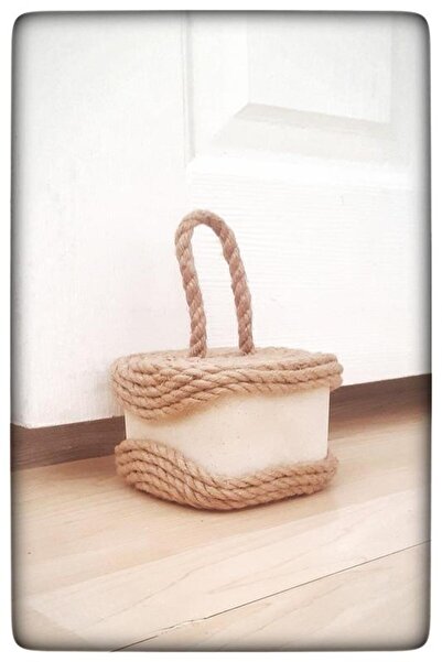 N NOXXO مقبض باب من الخرسانة مزين بحبل من الجوت الزخرفي